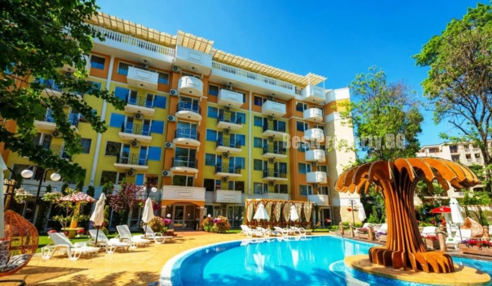 Apartament 48 m² z 1 sypialnią i widokiem na basen – Sweet Homes 4, Słoneczny Brzeg – Słoneczny Brzeg
