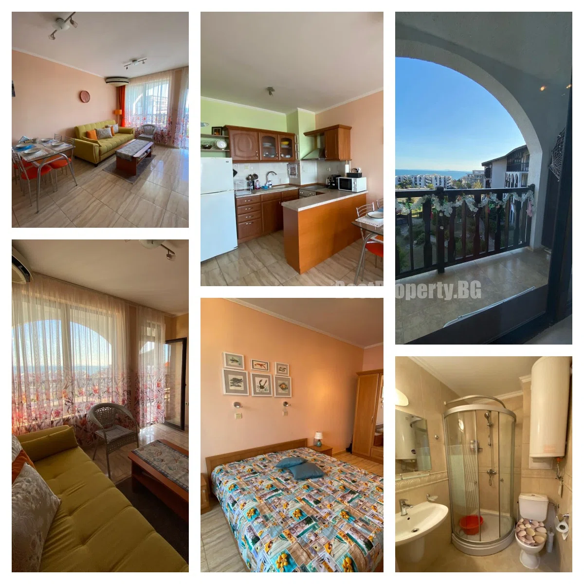 Apartament 59 m² z 1 sypialnią, balkonem i widokiem na morze – Vodenitsa, Święty Włas – Święty Włas