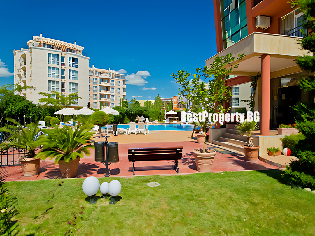 Studio 39 m² z balkonem i widokiem na zieleń – Aphrodite 1 – Słoneczny Brzeg