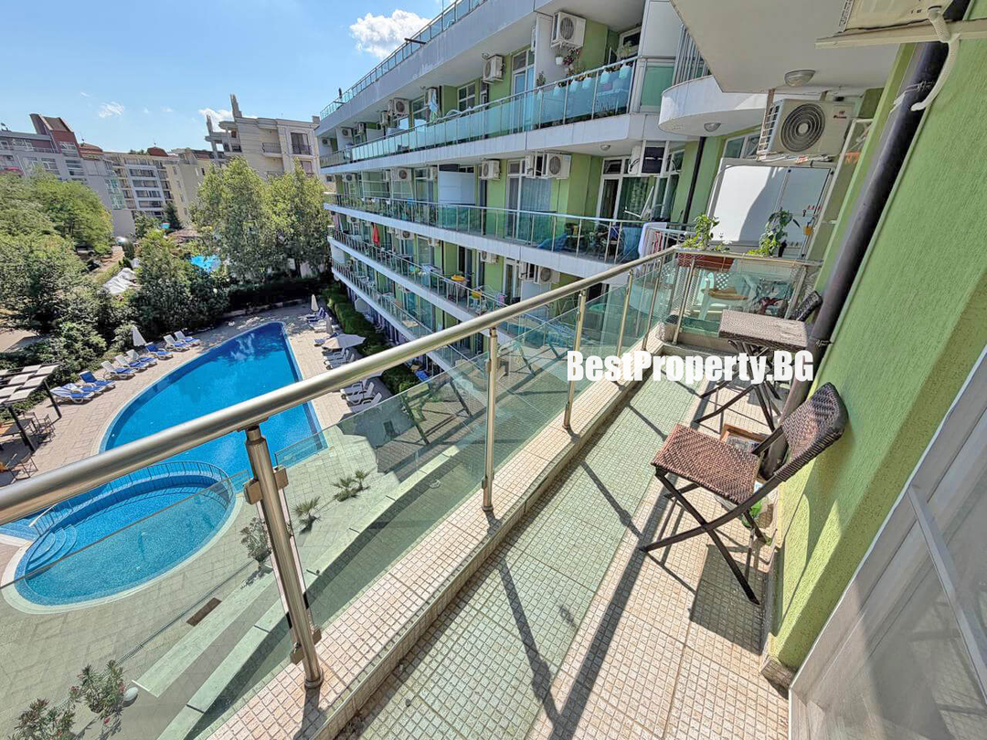 Komfortowy apartament 67 m² z balkonem i widokiem na basen – Sol Marine – Słoneczny Brzeg
